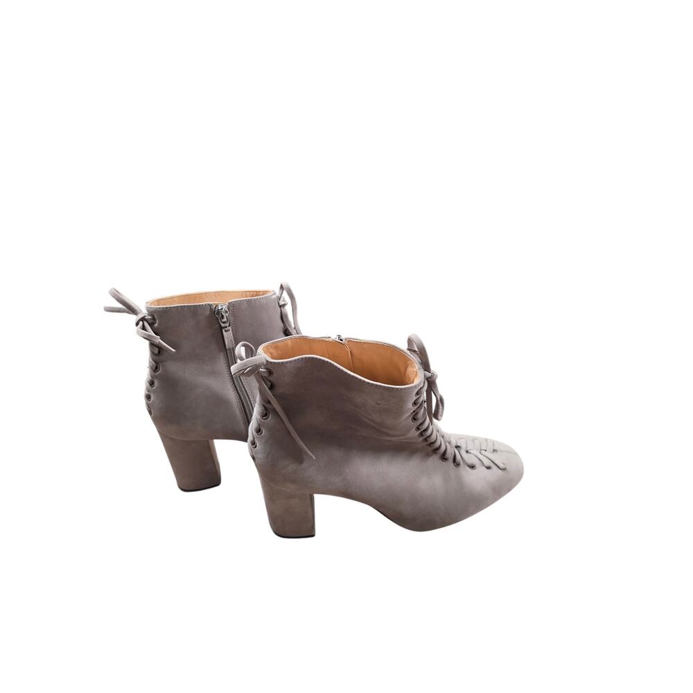 Schutz Suede Lace Up Ankle Boots Taupe Block Heel Women’s Size 9B